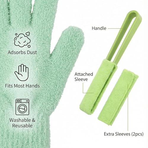 10Pcs Microfiber Plant Dusting Gloves,Plant Cleaning Gloves Plant Leaf Cleaner Leaf Cleaning with Separate Cloth Covers and Garden Shear House Plants Indoor Outdoor Garden Plant