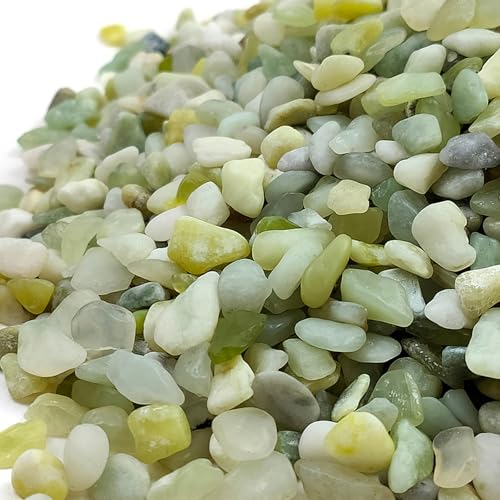 FANTIAN Jade Pebbles for Indoor Plants,1/4 Inch (3-6 MM) Polished Green Pea Gravel Small Rocks for Plants, Succulents, Cactus, Vases, Terrarium - size: 1 pound, style: Jade