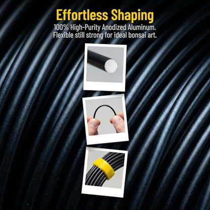 9 Rolls 147ft Anodized Aluminum Bonsai Training Wire Indoor Bonsai Trees