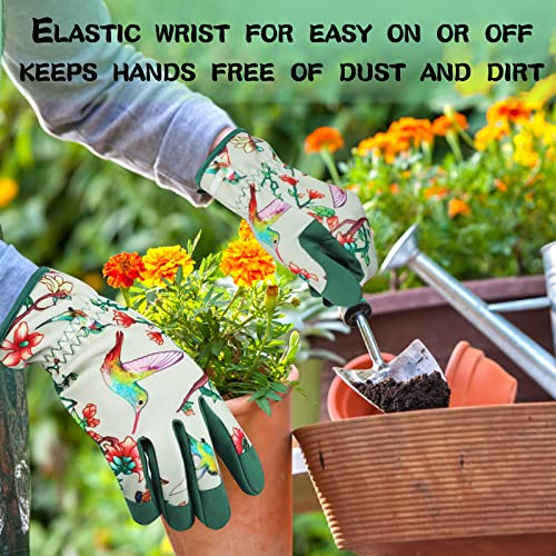 Gardening Gloves for Women, Garden glove, Garden Gifts for Gardener - size: Medium, style: A-hummingbird