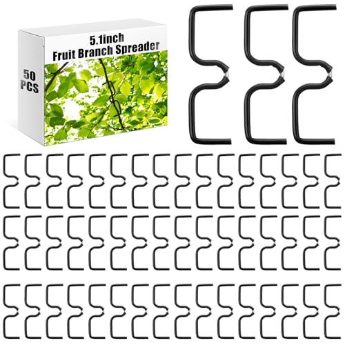 MorningRo Fruit Branch Spreader Fruit Tree Limb Spreader with Plastic Hose Wrapped Iron Wire, Open Angle Pull Branch Stereotyped Tying Bending Farm Tools(50 Pcs,5.12 Inch) - size: 5.12 Inch