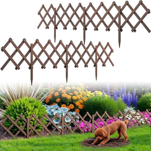 Expandable Garden Fence, Wood Lattice Panels for Outside, Trellis for Climbing Plants Outdoor for Climbing Plants Such as Ivy and Roses, As Well as Decorating Garden Terraces and Rooms (2)