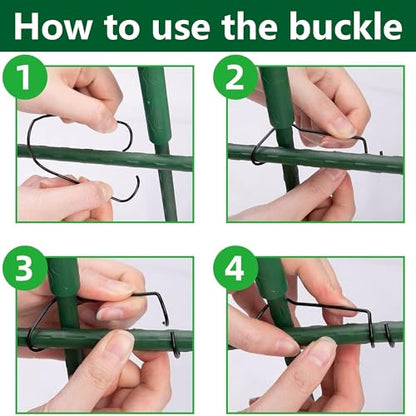 codree 2 Packs Garden Cucumber Trellis for Plant- 47 x 47 Inch Metal Arch Melon Trellis for Raised Bed- Foldable Tunnel Trellis with Climbing Net Clips for Growing Vine Vegetable - color: 2Pcs-47x47Inch
