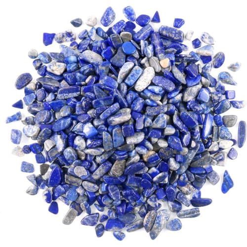 1 LB (460g) Natural Crushed Lapis Lazuli Pebbles Gemstone Chips - color: Deep Blue