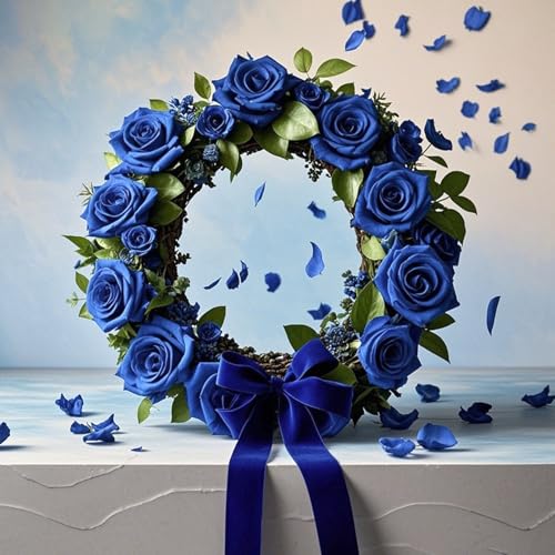 Yinsun 50pcs Mini Blue Roses, 1.57" Silk Artificial Flower Heads - color: Blue, size: 1.57 Inch