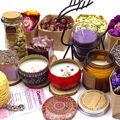 9 Bags Set Dried Flowers - Candle Making Soap Making DIY Candel Natural Flowers-,Lily,Don't Forget Me,Lavender,Mint Leaf,Rose Petal, Red Rose,Globe Amaranth,Chrysanthemum. - color: Stylea 9 Bags*0.3oz