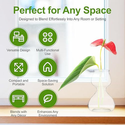 Garden Guru Plant Propagation Stations - Clear Glass Bud Vases Set of 32 - Mini Vases for Wedding Centerpieces, Cafe Décor, Tea Shop Displays - Small Hydroponic & Flower Vase - size: Set of 32