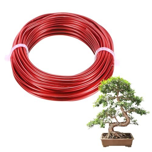 M METERXITY 1-Pack Bonsai Training Wire, 2.5mm x 33ft/10m Anodized Aluminum Bonsai Tree Wire for Gardening Branch/Fine Trunk/DIY Crafting [Red] - color: Red, size: 2.5mm