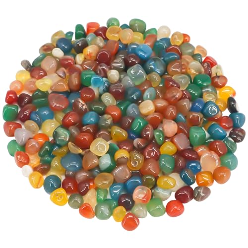Virekm Smooth Decorative River Pebbles for Aquarium & Garden Landscaping - color: Colorful, size: 1 Pound
