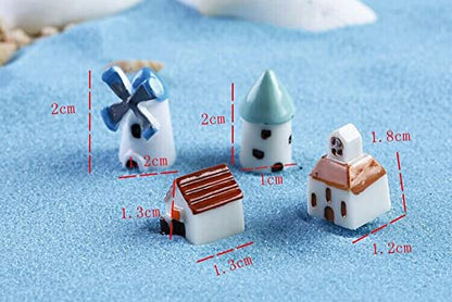 4PCS House Fairy Garden Supplies, Miniature Figurines & Accessories, DIY Kit, Micro Landscape Ornaments, Fairy Garden Animals - color: 4house