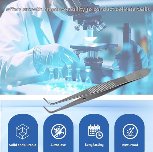 Iris Eye Dressing Forceps 4", Full Curved, Serrated Tips
