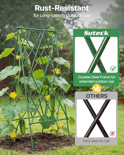 Suteck Cucumber Trellis 39.2" 2 Pack A-Frame, Foldable Metal - size: 39.2"