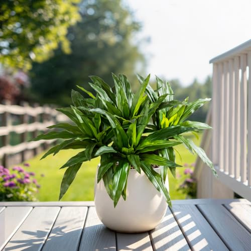 4 Pcs Artificial Greenery Stems Dracaena Faux Branches Artificial Plants Realistic Fake Dracaena Greenery Realistic Plants for Indoor Outdoor Porch Patio Home Office Living Room Decor (Green) - color: Green