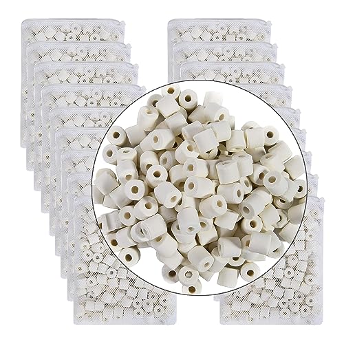 JIHAQUA Aquarium Bio Ceramic Rings 18 lbs Filter Media for Canister Filter - size: 18 lbs