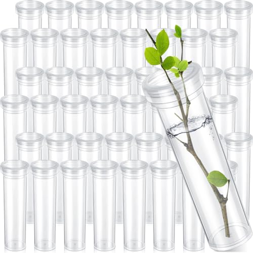 Hushee 100 Pcs 60ml 4.33 Inch Floral Tubes for Milkweed Large Flowers Water Tubes for Milkweed Cuttings Flower Floral Arrangements Butterfly Habitat