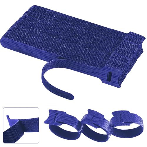 California JOS 60 PCS 6 Inches Reusable Cable Ties, Wire Ties, Cord Organizer, Cable Organizer, Adjustable Cable Management - Blue - color: Blue