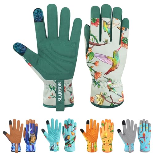 Gardening Gloves for Women, Garden glove, Garden Gifts for Gardener - size: Medium, style: A-hummingbird