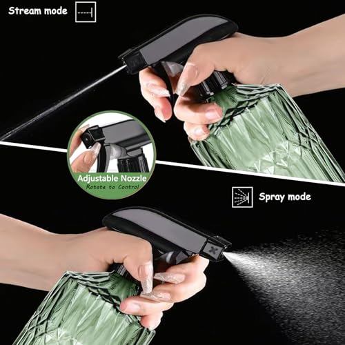 Plant Mister Spray Bottle, 15oz, Green, Adjustable Nozzle,2PCS | Reusable Small Spray Bottles, Glass Handheld Spray Bottle for Indoor Flowers, Outdoor Gardening, Cleaning, Pets Care, Hair - color: Green
