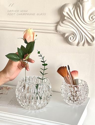 Glass Flowerpot, Planters,Vase, Hydroponic Flowerpot, Candy Bowl, Candlestick,Key Bowl,Decorative Bowls(B) - style: b