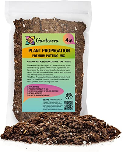 Elevate Your Plant Propagation Success with Gardenera's Premium Potting Mix: Canadian Peat Moss, Perlite, Warm Castings, and Lime - 4 Quart - color: Plant Propagation Potting Mix, size: 4 Quart Bag