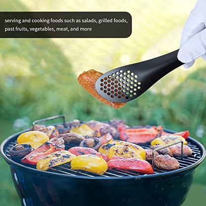 MSY BIGSUNNY Stainless Steel Buffet Tongs - Kitchen Food Tong for Cooking and Serving (Black - 9" Serving Tongs) - color: Black - 9" Serving Tongs