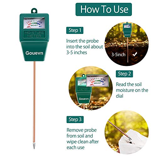Gouevn Soil Moisture Meter for Plants, Plant Water Meter Indoor Outdoor - color: Green