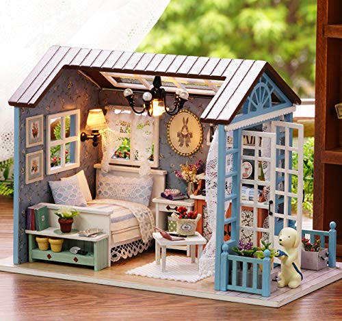 DIY Miniature House Kit with Furniture for Kids Teens Adults Aged 14+ | 1:24 Scale Wooden Mini Doll House Accessories Creative Room Book Nook(Forest Times)