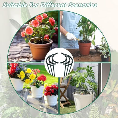Mwellewm Plant Stakes Small Plant Supports for Indoor Plants Holder Sticks | 20 Pcs Half Round, Plant Rings, Plastic Cage, Short Stem, Flower Pot Climbing Trellis,for House Vegetable Outdoor 5.7x5.9Inch - size: 5.7 x 5.9inch 20Pcs