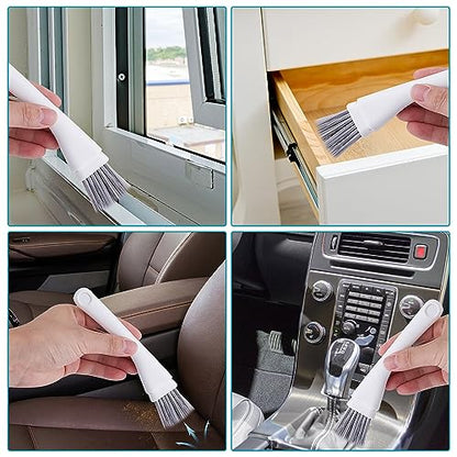 TIESOME Mini Dustpan and Brush Set, Mini Cleaning Tool Small Broom and Dustpan Mini Dust Pans with Brush Nesting Tiny Cleaning Broom Small Bristles Brush for Desktop Computer Keyboard Car Window