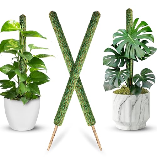 DUSPRO 2 Pack 17" Mesh Moss Pole for Climbing Plants, Pre-Made Moss Pole - size: 17"
