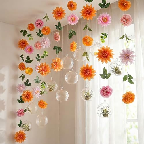 GlikCeil 18 Pcs Hanging Glass Globes 3.15" Tealight Holders Garlands | Round Orbs for Wedding Table Centerpiece, Arch Garden Decor, Air Plant Terrariums, Tea Light Display, Event Decoration
