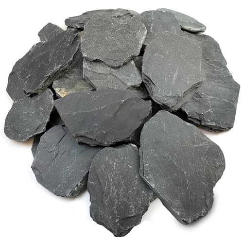 YISZM Slate Rock for Aquarium, 5-7 Inch Polished Natural Stone Rocks,10 lbs - color: 10 lbs, size: 5-7 Inch
