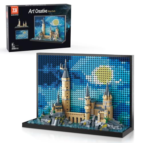 TG BLOCKS Micro Brick Magic Castle Building Set, 2-in-1 3D Home Decor Model - style: Magic Castle