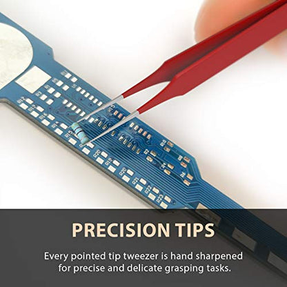 Ingrown Hair Tweezers | Pointed Tip | Red | Precision Stainless Steel | Extra Sharp and Perfectly Aligned for Ingrown Hair Treatment & Splinter Removal For Men and Women | By Tweezees - size: 1 Count (Pack of 1)