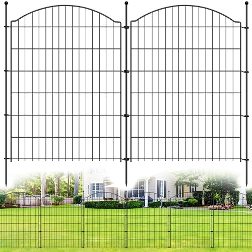 Decorative Garden Fences 40in x 24ft, 10 Pack Outdoor Fencing Animal Barrier Dog Border, Metal Wire Fence Panels for Garden Decor, Flower Bed Edging Borders for No Dig Patio Yard - size: 40in(H)x24ft(L)