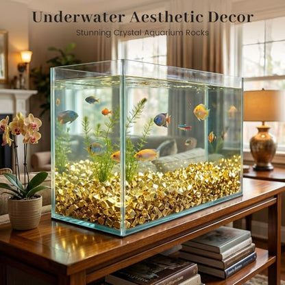DOMESTAR 150 PCS Gold Acrylic Ice Rocks, Faux Nuggets Gems Vase Fillers | Pot of Gold, Pirate Jewelry Party Decorations, Birthday DIY Crafts & Table Scatter - color: Gold