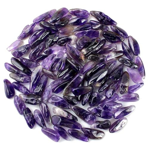 1 LB (460g) Natural Crushed Purple Amethyst Crystal Stones Chips - color: Purple