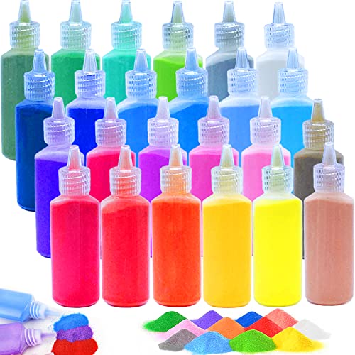 24 PCS Art Sand Kit, DIY Scenic Sand Painting & Wedding Decoration Bottles - size: 24 Color