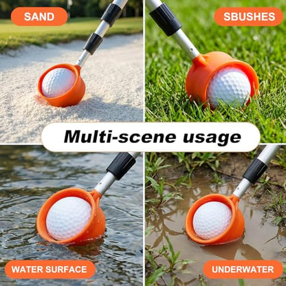 SPEENSUN Golf Ball Retriever, Max 6/9/12/15Ft Lightweight Portable Stainless/Aluminum Alloy Telescopic Golf Ball Grabber for Water, Bushes, Grass and Sand, Golf Accessories Gifts for Men Women - size: 12FT