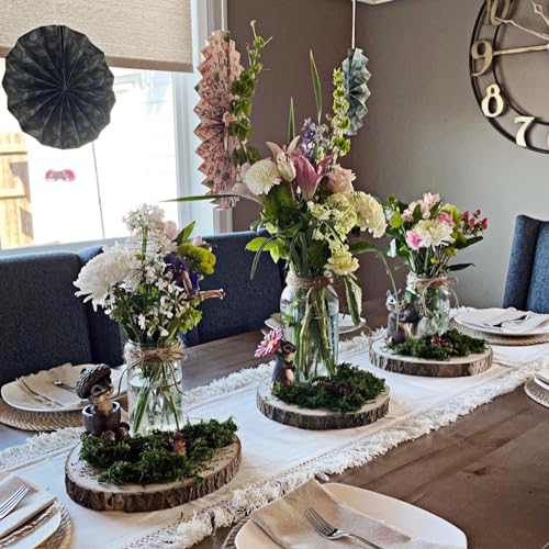 Sancodee 8 Pcs Large Unfinished Wood Slices, 12-13 Inches Wood Slabs for Centerpieces Natural Wooden Circle, DIY Wood Centerpieces for Tables Wedding Party Door Sign Decor - size: 12" - 13"