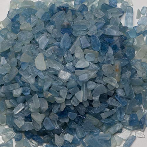 Cherry Tree Collection 1/2 lb Polished Aquamarine Gemstone Chips | Natural Stone Pieces for Jewelry Making, Resin Crafts, Plants, Succulents, Aquariums, Meditation, Chakra Décor and Displays. - color: Aquamarine