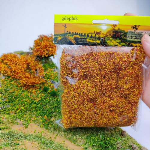 Miniature Shrubs & Bushes for Wargaming Terrain, 0.53 oz Realistic Foliage Model Kit for Railroad Scenery, Sand Table Dioramas & Battlefield Landscape Decor (Autumn Flame) - color: Autumn Flame