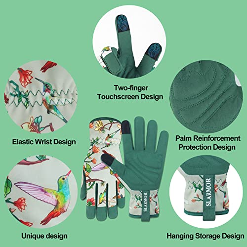 Gardening Gloves for Women, Garden glove, Garden Gifts for Gardener - size: Medium, style: A-hummingbird