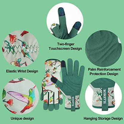 Gardening Gloves for Women, Garden glove, Garden Gifts for Gardener - size: Medium, style: A-hummingbird