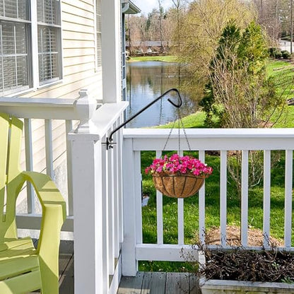 2 Packs 11 Inch Fence Deck Hook Rail Hanging Mounting Kit Heavy Duty Bird Feeder Hook Decorative Hanger for Bird Feeders Planters Suet Baskets Lanterns on Balcony Porch Railing Fence - size: 11in Long Fence Hook-2 Packs