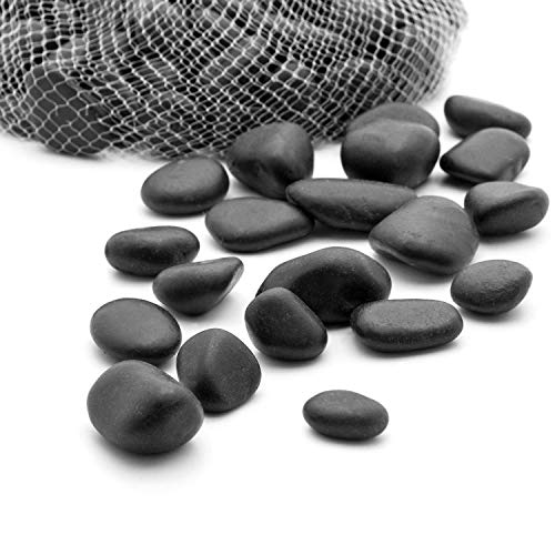 Royal Imports River Rocks, Aquarium Gravel – Black 1"- 1.5" - 2 lbs | Decorative Ornamental Vase Filler Pebbles for Potted Plants, Terrariums, Vases, Succulents, Fish Tank Gravel, DIY & Crafting - size: 1"- 1.5" - 2 lbs, style: Black
