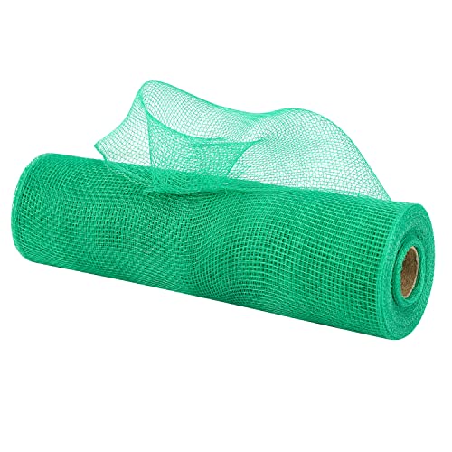 Emerald Green Deco Mesh 10 Inch Rolls Mesh Christmas Ribbon Green Mesh Ribbon for Christmas Tree, Garland, Staircase, Mailbox, Centerpiece, Making Wreath, Decorating and Crafts (30 Feet) - color: Green Emerald