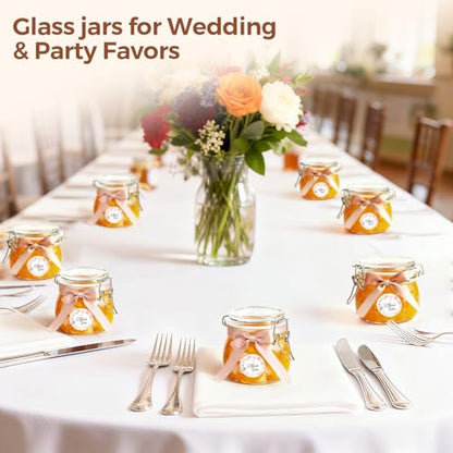 ComSaf Airtight Glass Jars with Lids 17oz Small Food Storage Container Set of 6 - Airtight Canister with Clear Preserving Seal Wire Clip Fastening for Kitchen Canning Pickling Mason jars (Pack of 2) - size: 17oz*6-Round (Pack of 2)