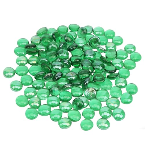 0.5 LB Green Glass Beads for Vases, Glass Pebbles, Green Flat Glass Marbles for Vase Filler Flower Candle Crafts Centerpieces and Wedding Decoration - color: Green, size: 0.5 LB