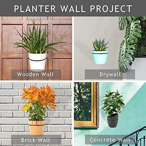 8 inch Flower Pot Holder Ring Wall Mounted Set of 4 Heavy Duty Metal Wall Plant Holder Plant Hanging Bracket Hanger for Outdoor/Indoor - size: 8 Inch